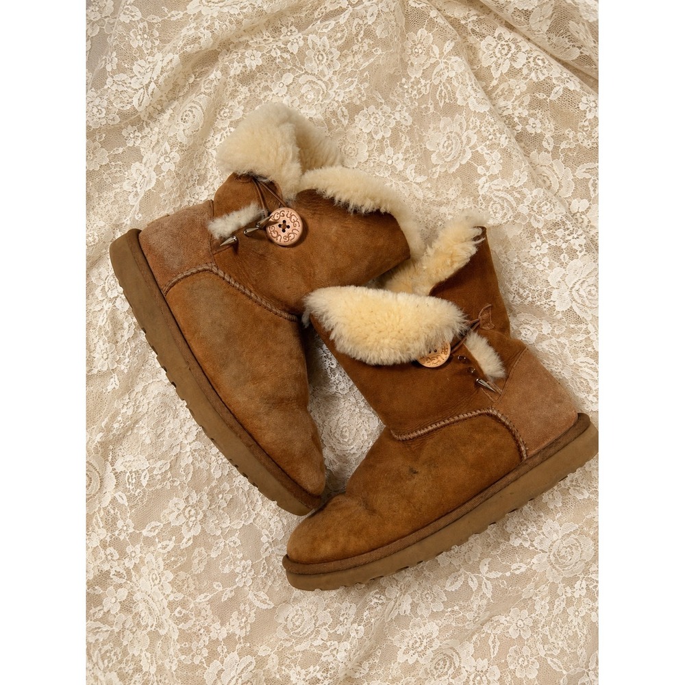 Y2K UGG Studded Boots Brown Chestnut Grunge Boho 2000s 8 Fall Slipper Custom